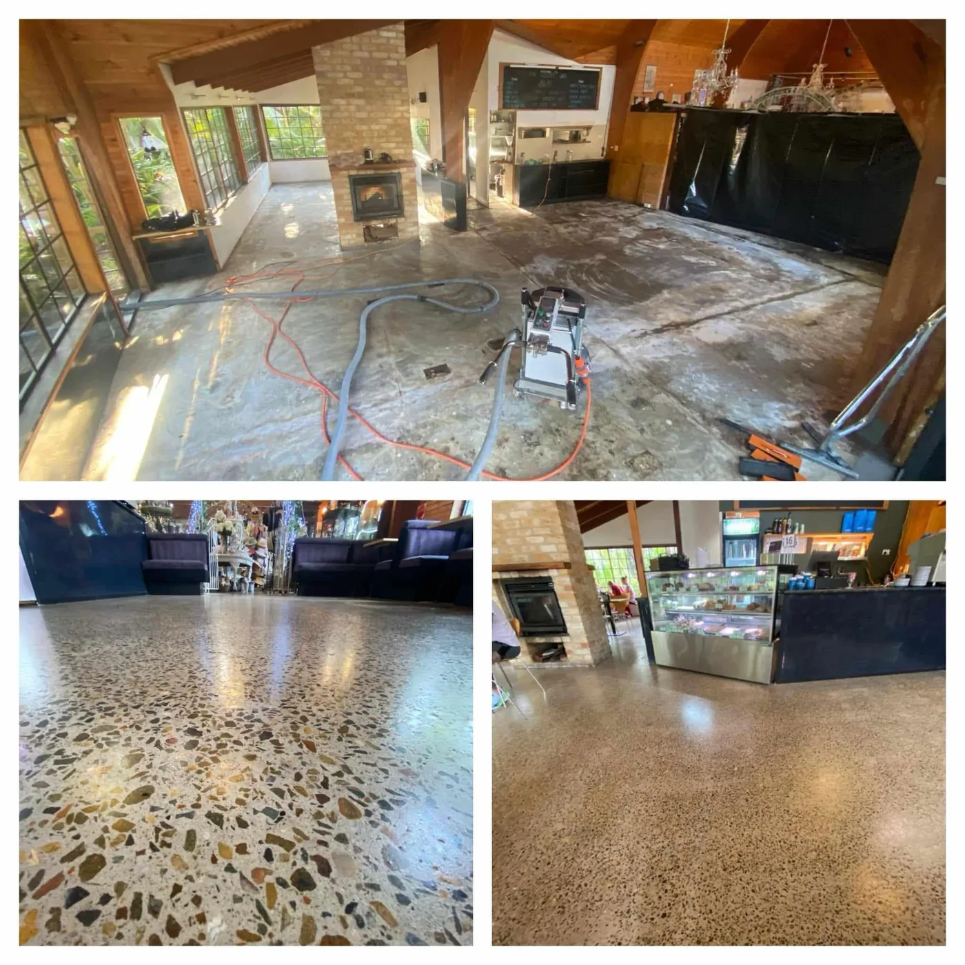 Floor preparation and finishing project progress images